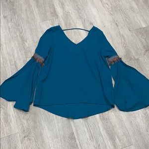 Blue top with detail on sleeves!